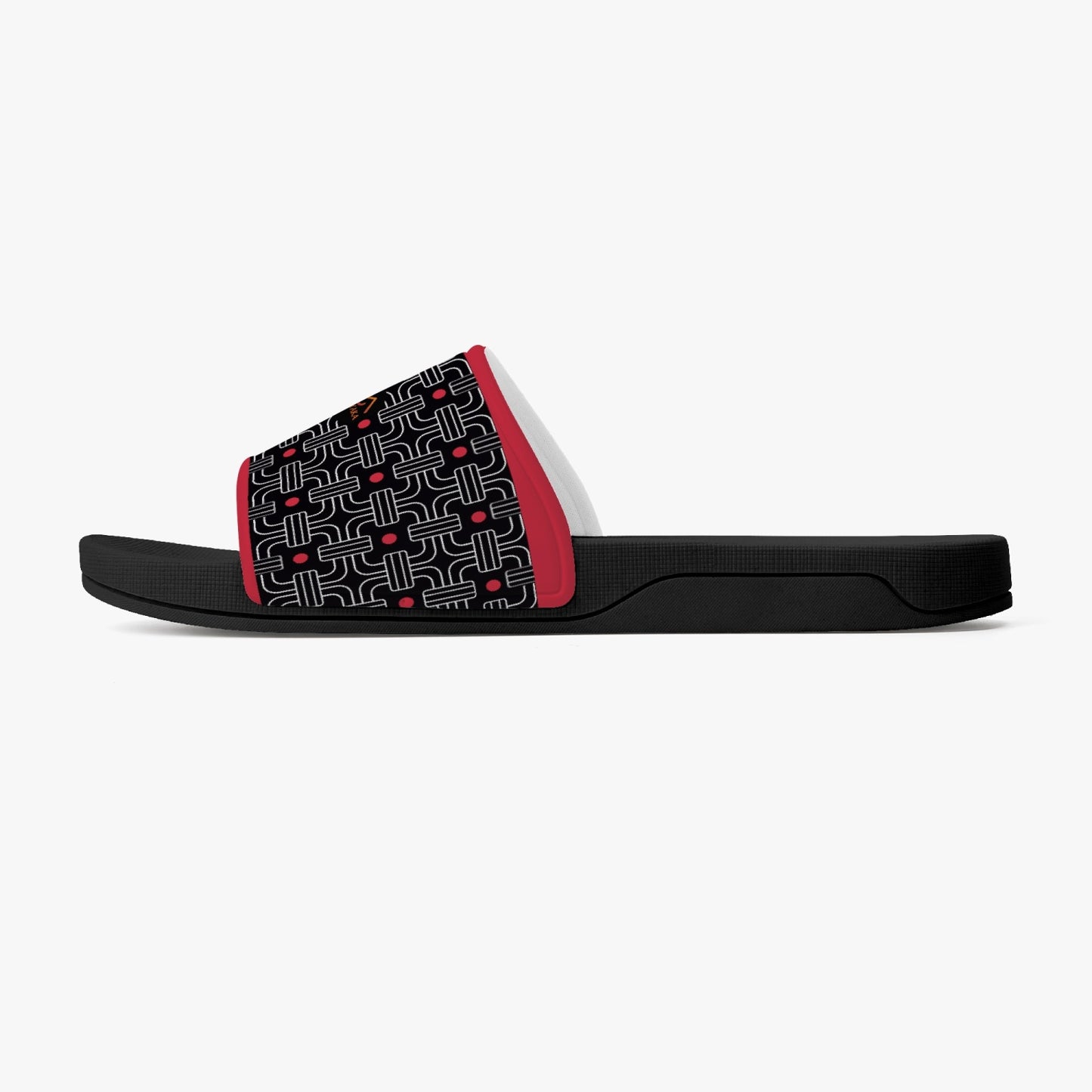 Black and Red Casual Sandals - Black Sole