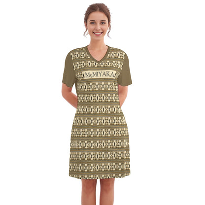 Women's Toghu V Neck Cotton Dress