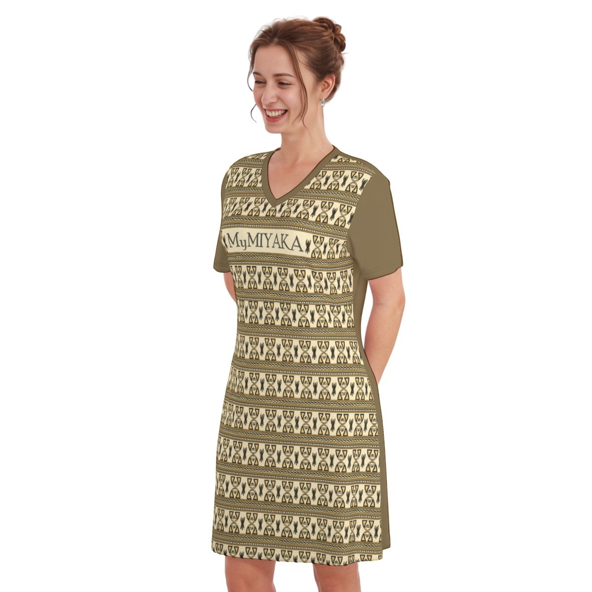 Women's Toghu V Neck Cotton Dress