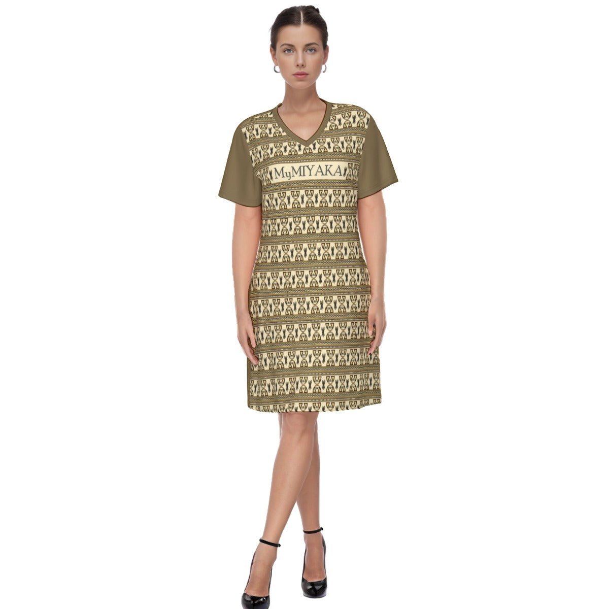 Women's Toghu V Neck Cotton Dress