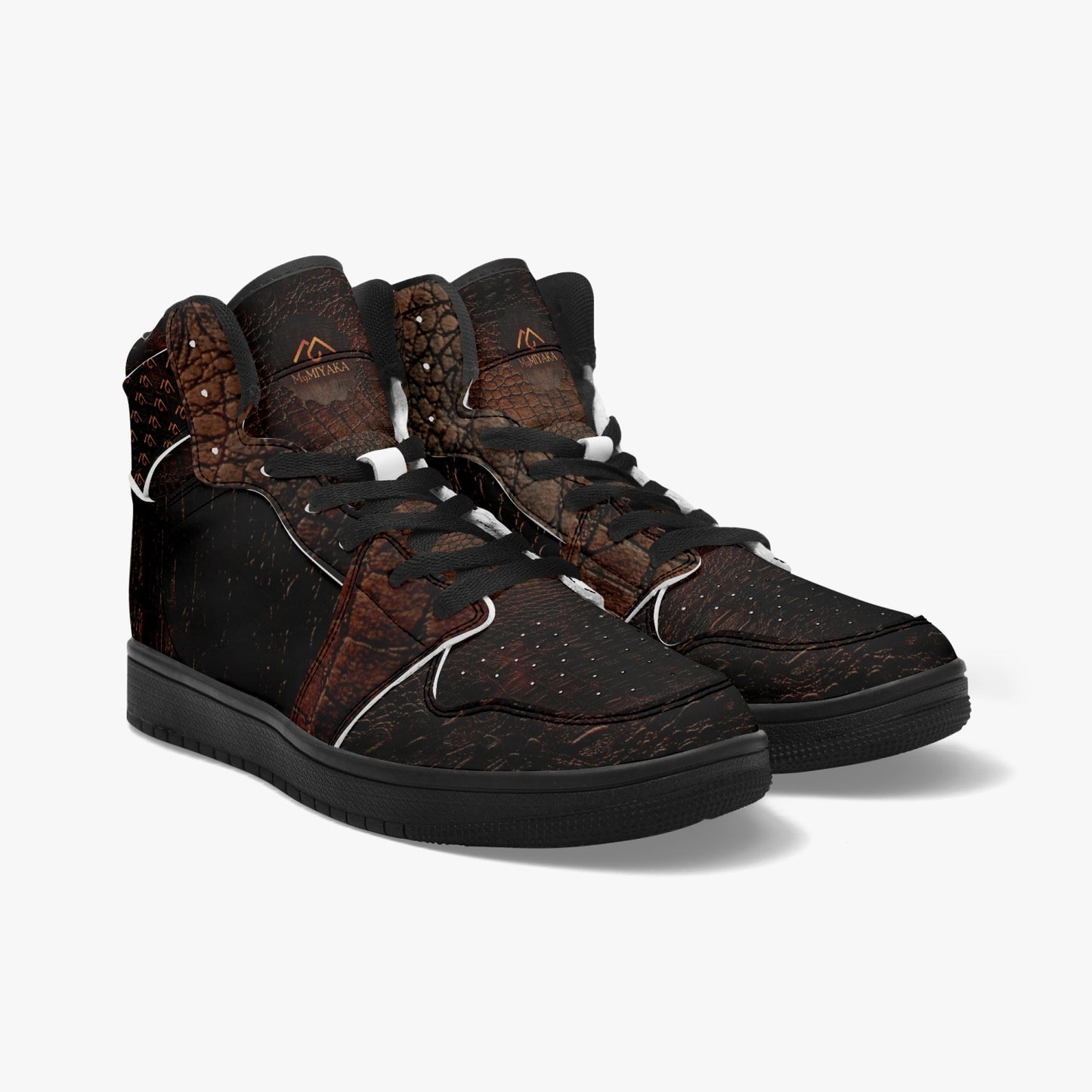 Men's MyMIYAKA Special Edition AJ High Top Sneakers - Black Sole