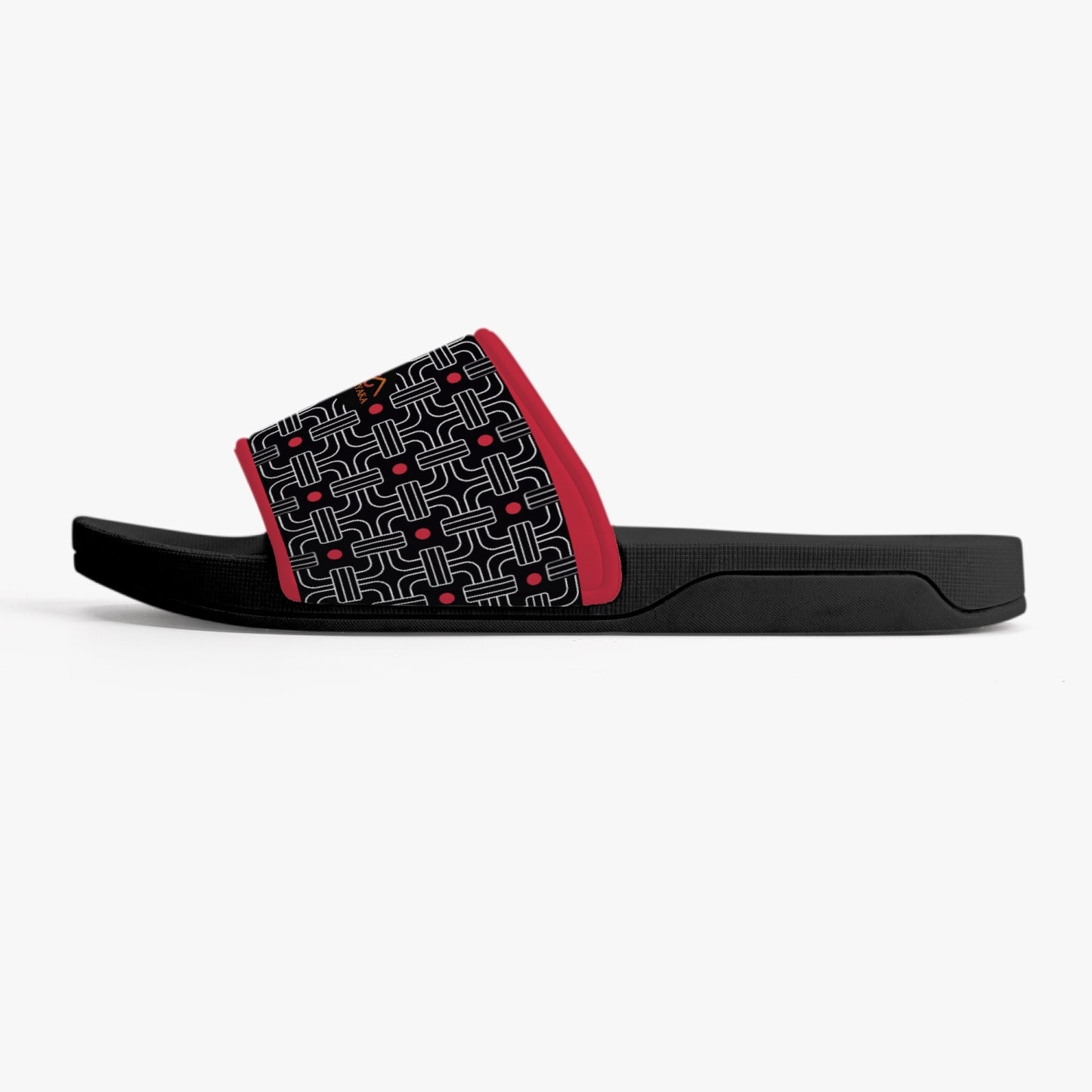 Black and Red Casual Sandals - Black Sole