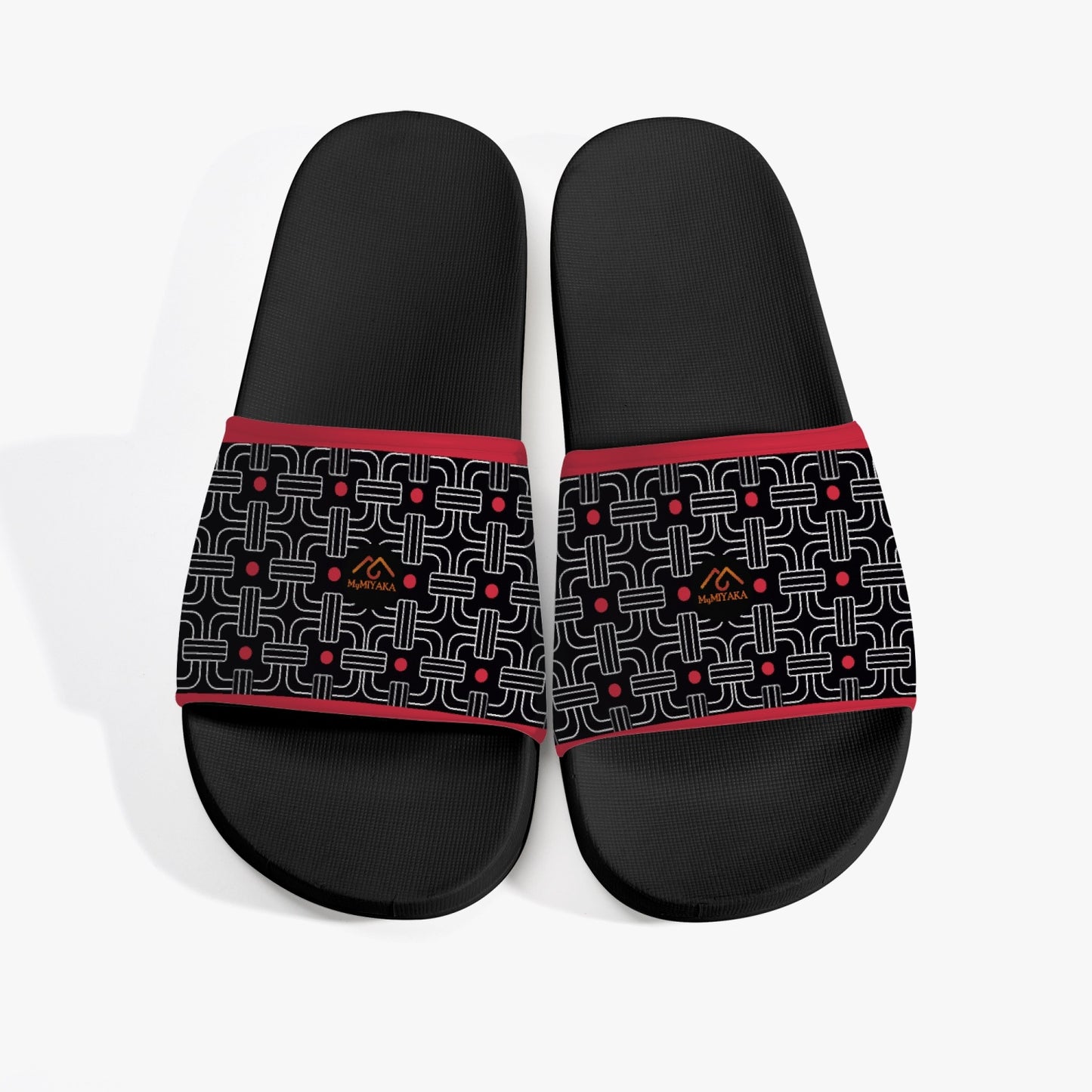 Black and Red Casual Sandals - Black Sole