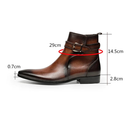 Cow Leather Comfortable Quality Buckle Chelsea Boot