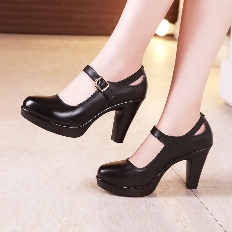 Block Heel Platform Pump