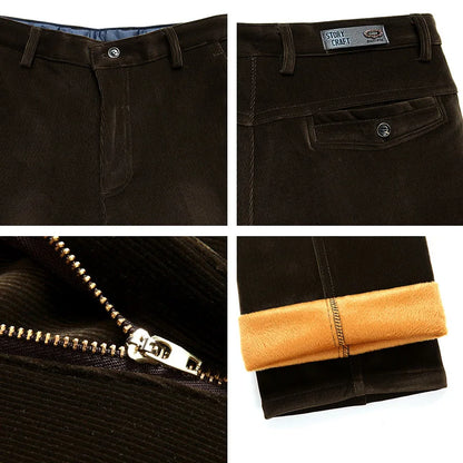 Thick Straight Elastic Baggy Fleece Long Trousers