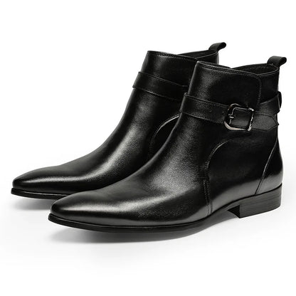 Cow Leather Comfortable Quality Buckle Chelsea Boot