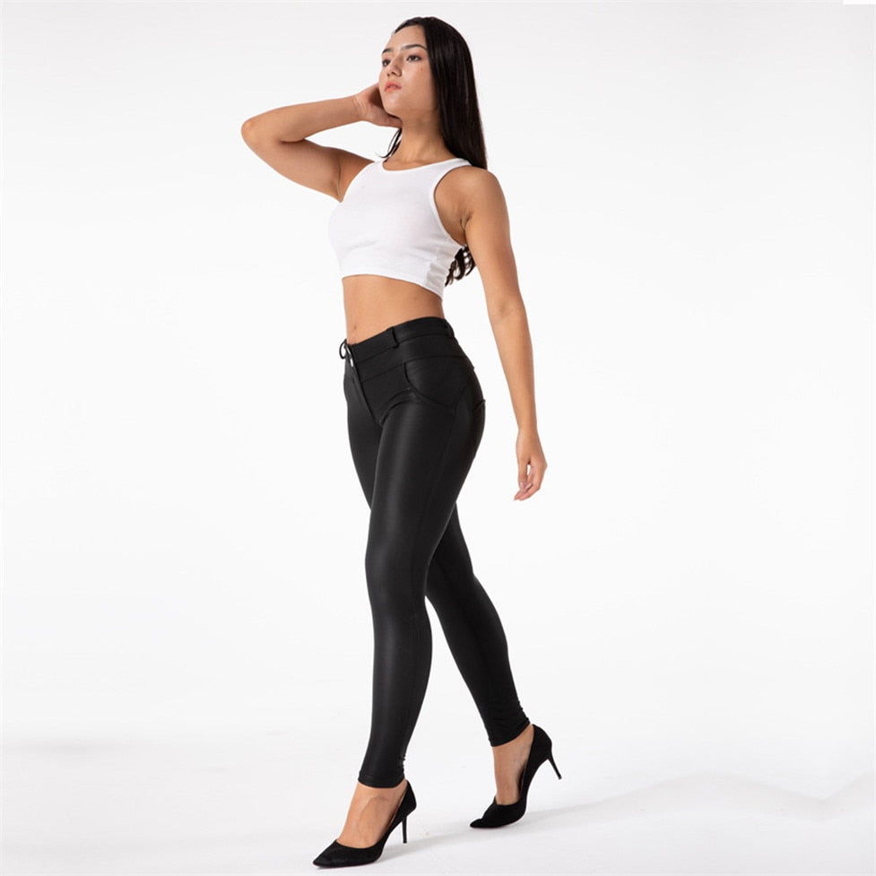 Pu Skinny Push Up Trouser