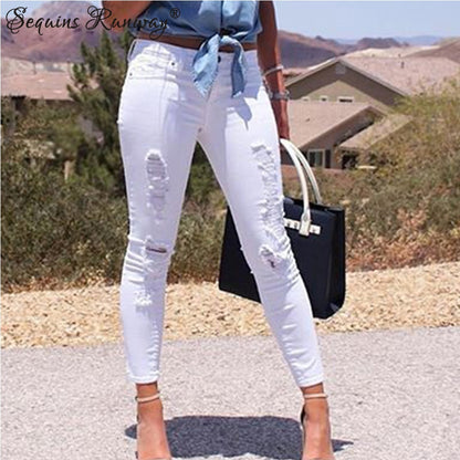 Sexy Hole high waist pencil jeans