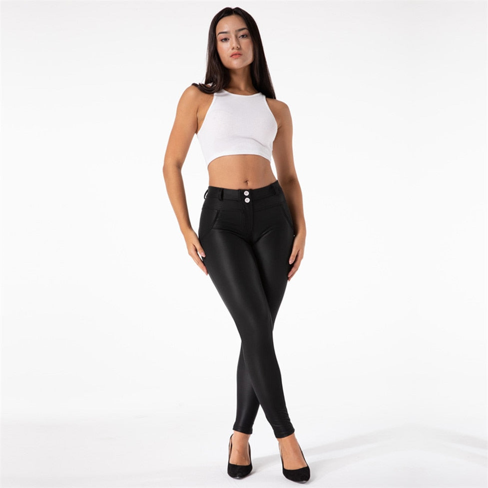 Pu Skinny Push Up Trouser