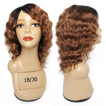 Full Machine Made Peruvian Hair Wig For Women