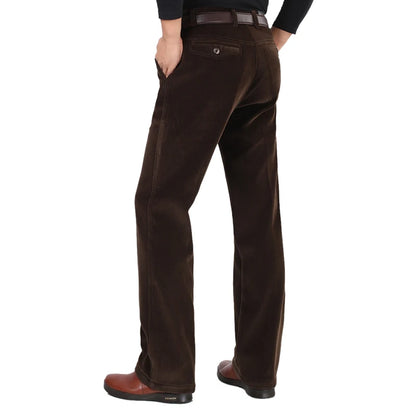 Thick Straight Elastic Baggy Fleece Long Trousers