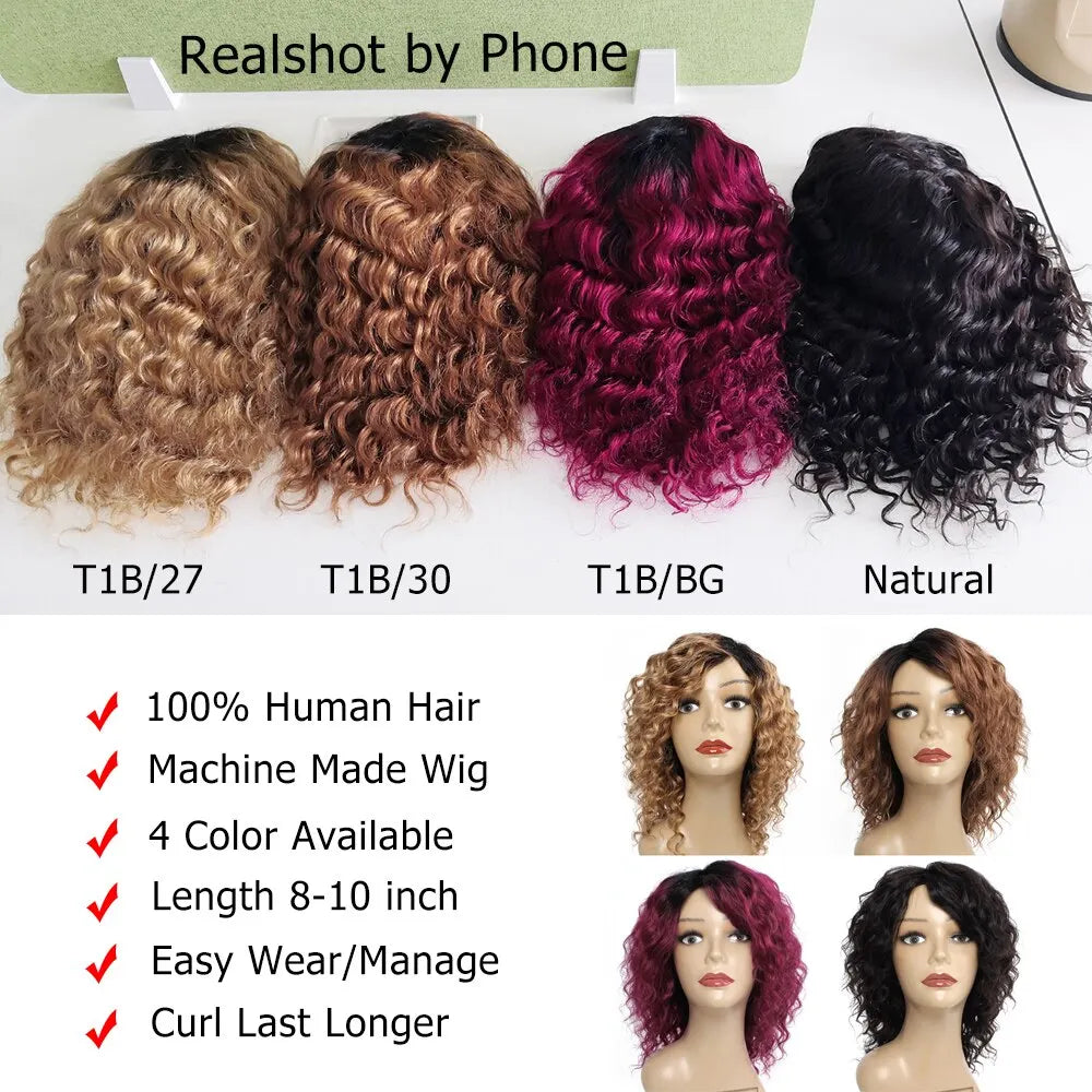 Full Machine Made Peruvian Hair Wig For Women