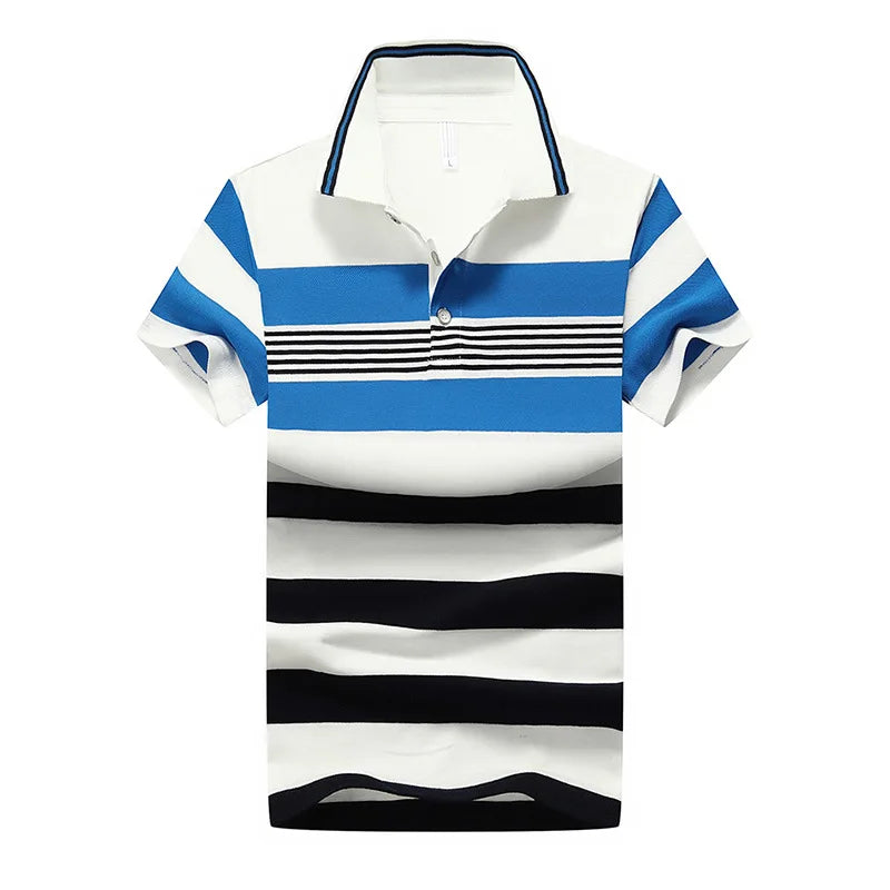 100% Cotton Casual Striped Short Sleeve Shirt Slim Fit