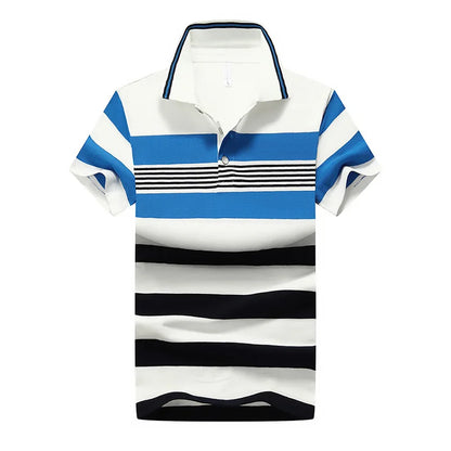 100% Cotton Casual Striped Short Sleeve Shirt Slim Fit