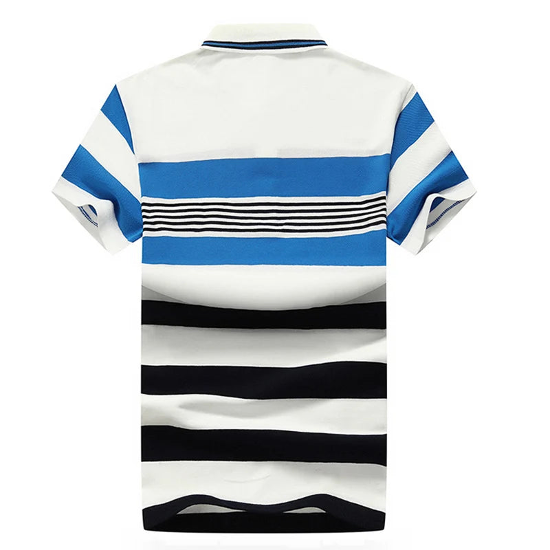 100% Cotton Casual Striped Short Sleeve Shirt Slim Fit