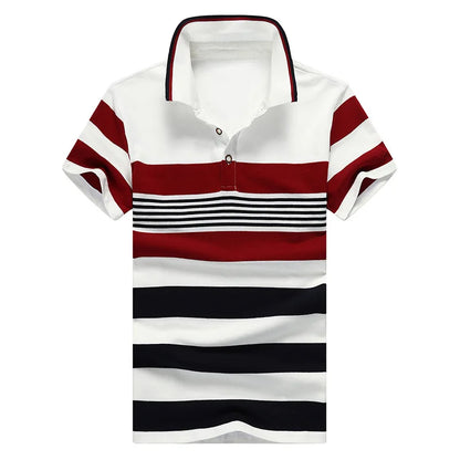 100% Cotton Casual Striped Short Sleeve Shirt Slim Fit