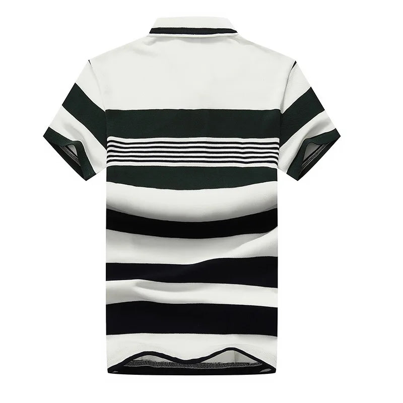 100% Cotton Casual Striped Short Sleeve Shirt Slim Fit