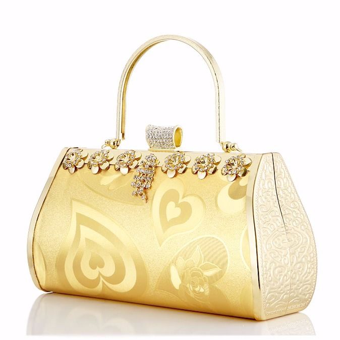 Luxury Diamonds Metal Small Day Clutch Party Purse