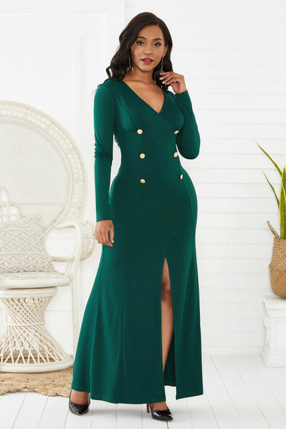 Sexy V-neck Hip Split Dress