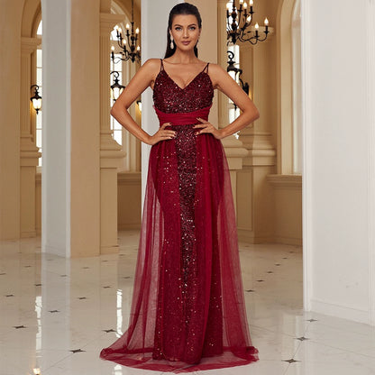 Sequin Sleeveless Evening Long Gown