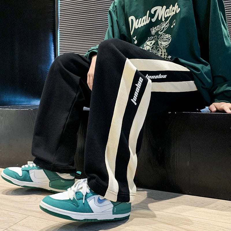 Trendy Men-Style Autumn Leisure American-Style Straight-Leg Sweatpants