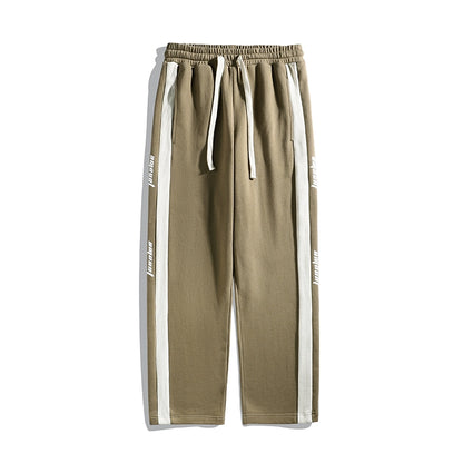 Trendy Men-Style Autumn Leisure American-Style Straight-Leg Sweatpants