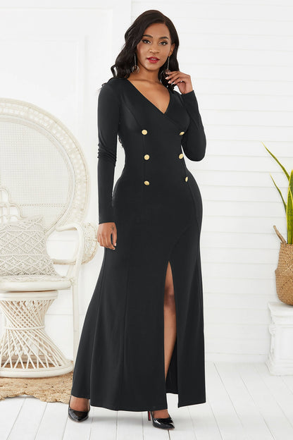 Sexy V-neck Hip Split Dress