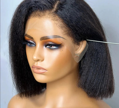 Kinky Straight Bob Wig with Younger Kinky Edges