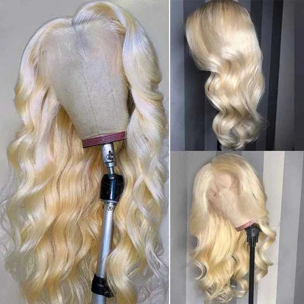 Honey Blonde Body Wave HD Transparent Lace Frontal Wig.