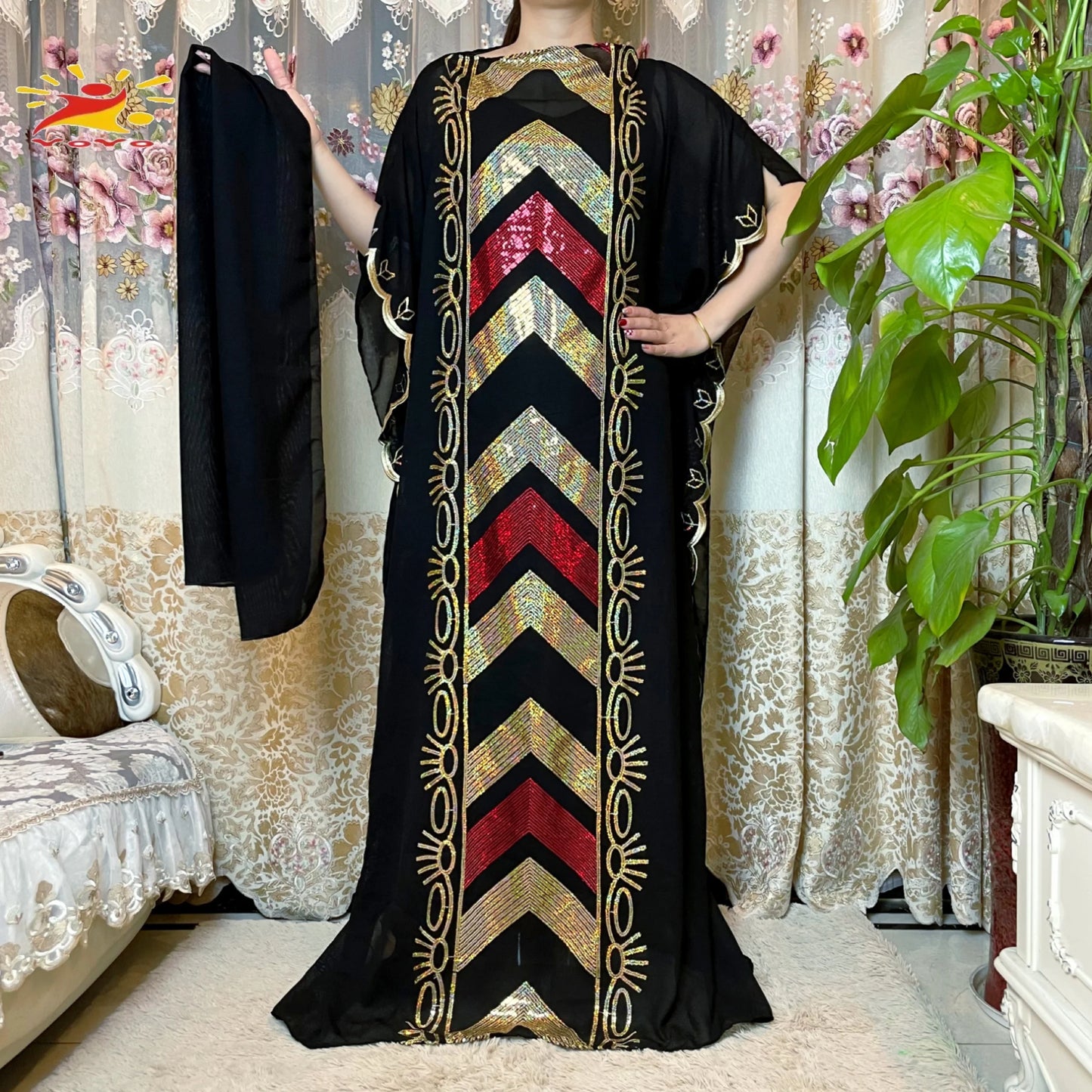 High Quality Sequins Embroidery Robes