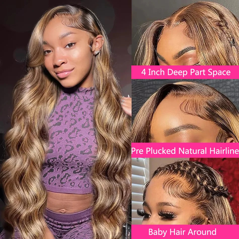 Highlight Body Wave Hd Lace Frontal Wig