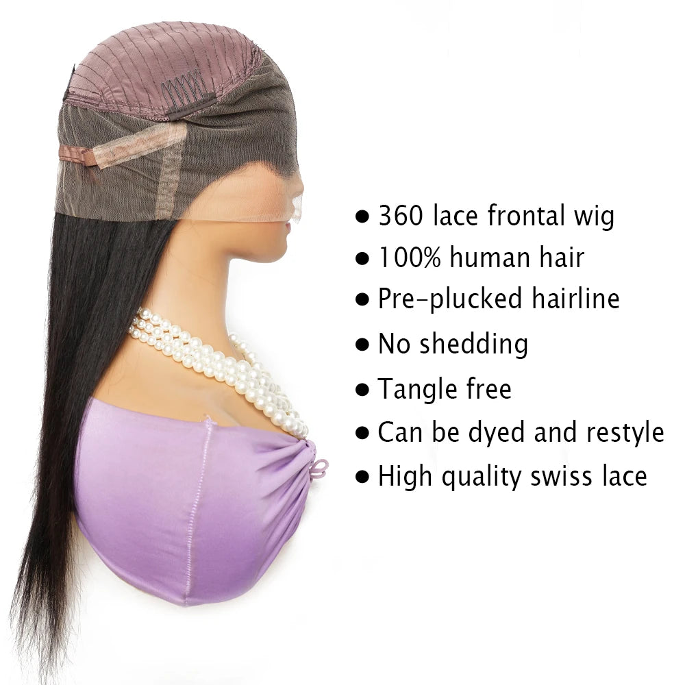 Bone Straight 360 Full Lace Wig Human Hair