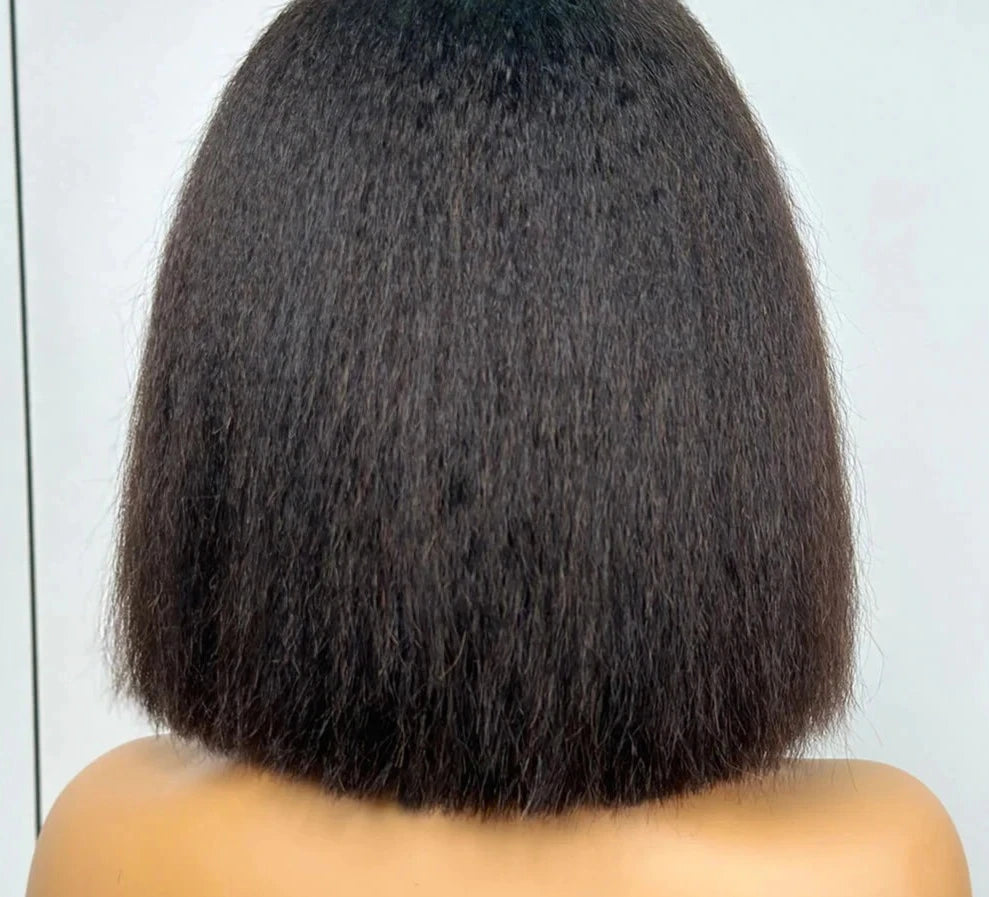 Kinky Straight Bob Wig with Younger Kinky Edges