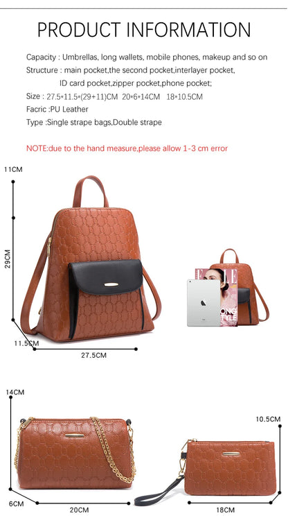 Fashion 4 Pcs Set Backpacks Shoulder Bag