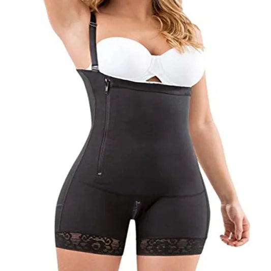 Tummy Control Body Shapers Side Zip Inner Hooks