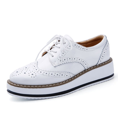 Fashion Platform Genuine Leather Flats Shoes