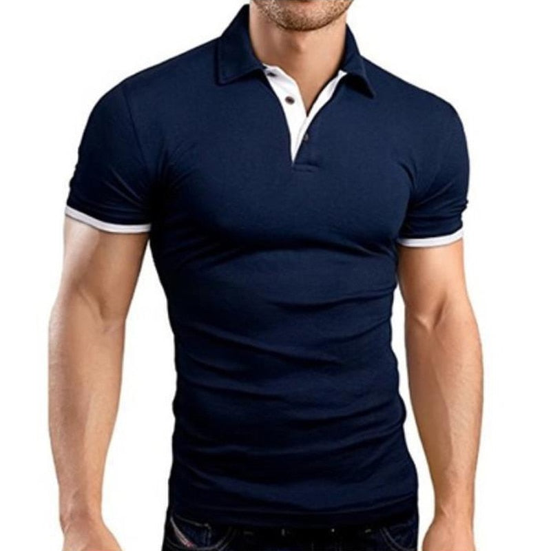 Short Sleeve Polo Business Casual Luxury Tee Shirt  Men