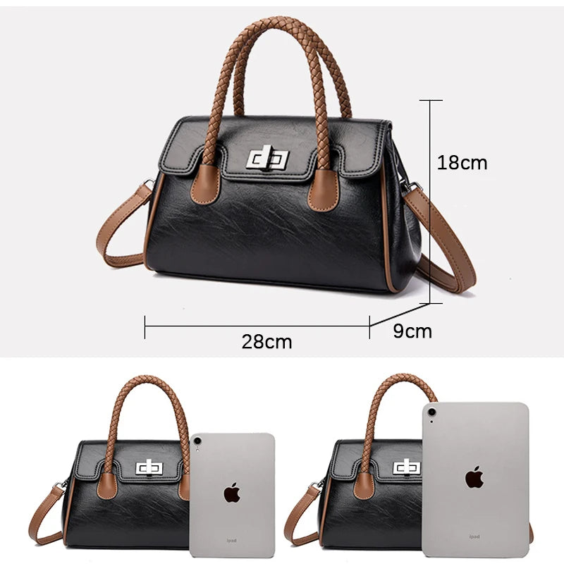 High Quality Soft Leather Vintage Handbag