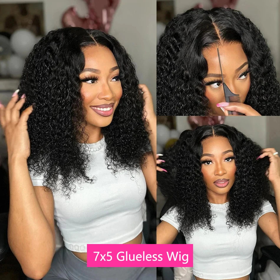 Jerry Curly Glueless Human Hair Wig