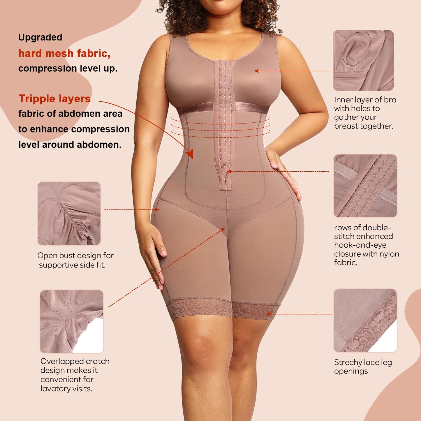 Fajas Colombianas Postpartum Girdle BBL Postoperative Bodysuit Shapewear