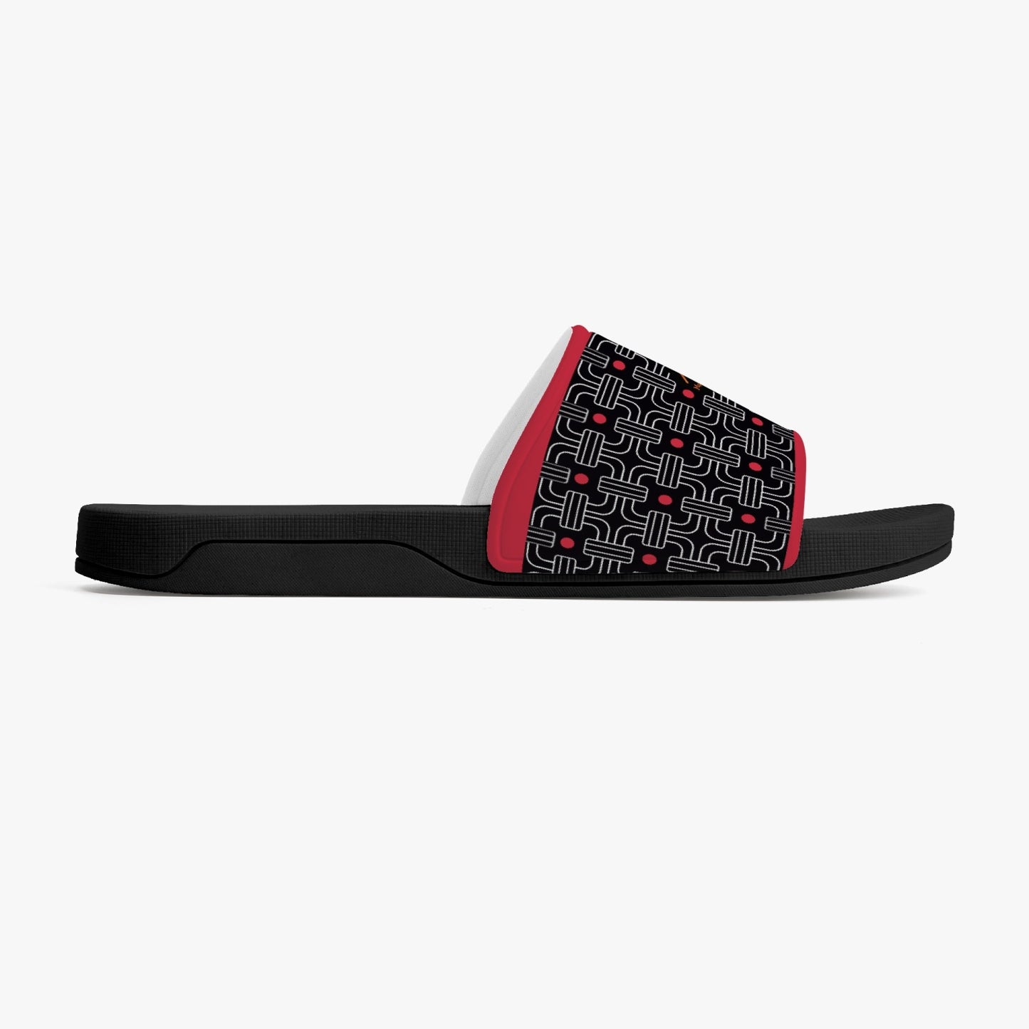 Black and Red Casual Sandals - Black Sole