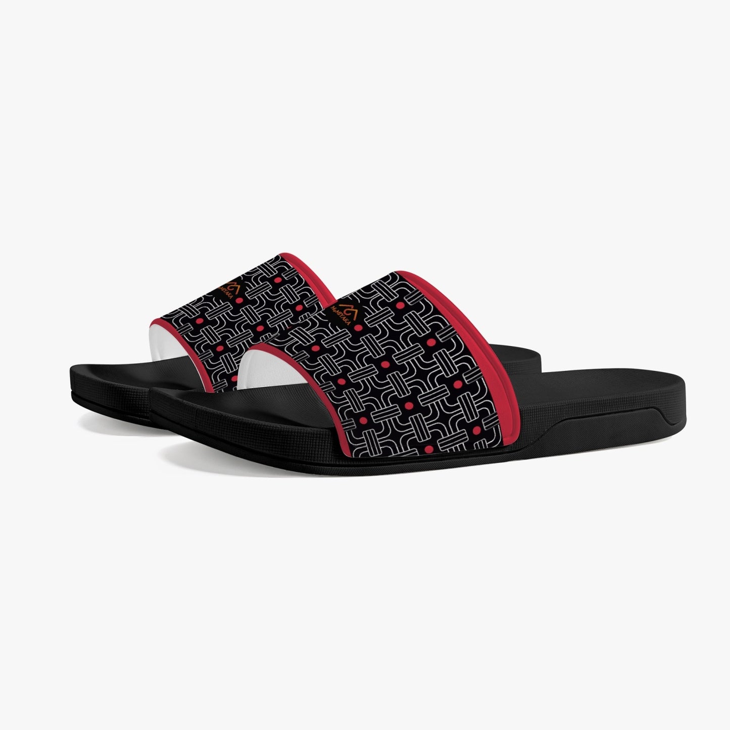 Black and Red Casual Sandals - Black Sole