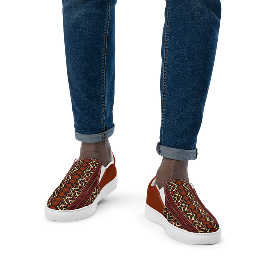 Men’s Wine Red Afritude Slip-on Canvas Shoes