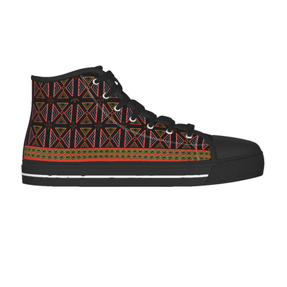 Men's Toghu Squares High Top Classic Black Sole Canvas Shoes