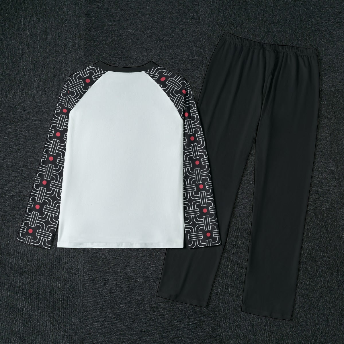 Black Toghu Raglan Sleeve Pajamas With Wide Ankles