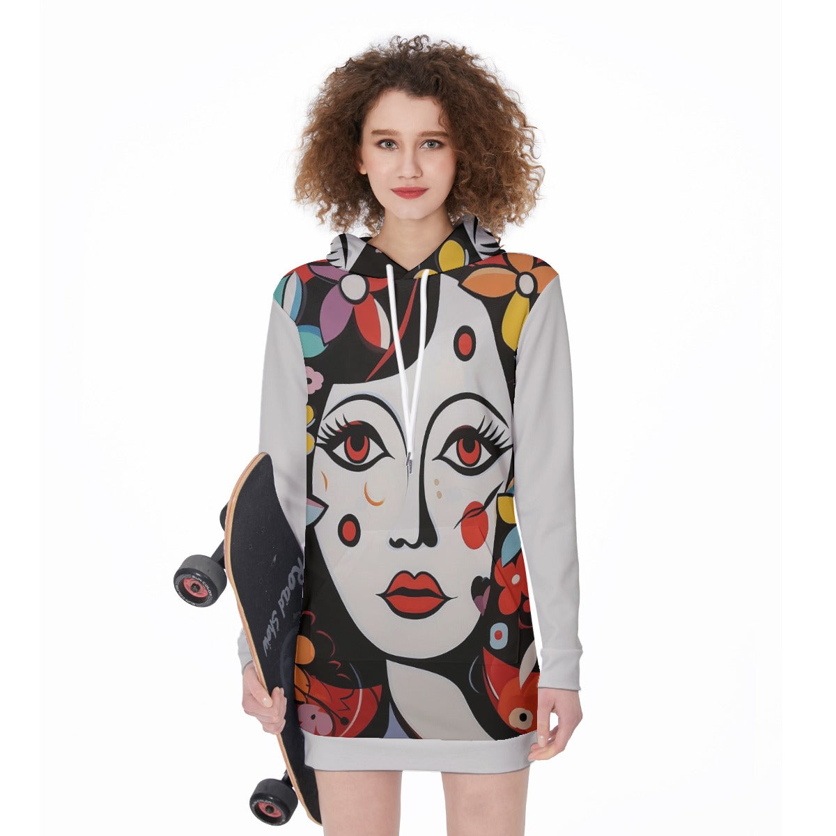 Face Art Women's Long Hoodie