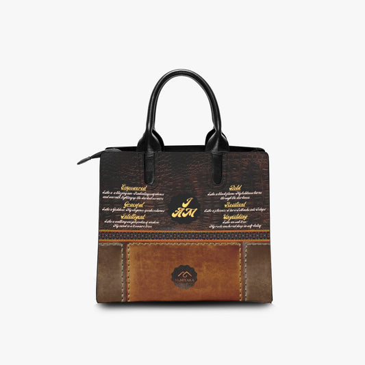 I AM Fashion Square Tote Bag - Brown