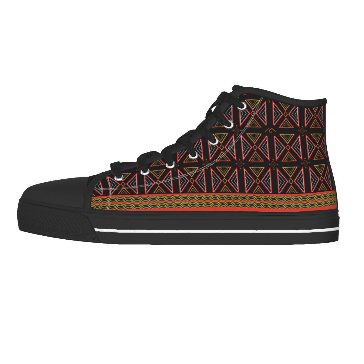 Men's Toghu Squares High Top Classic Black Sole Canvas Shoes