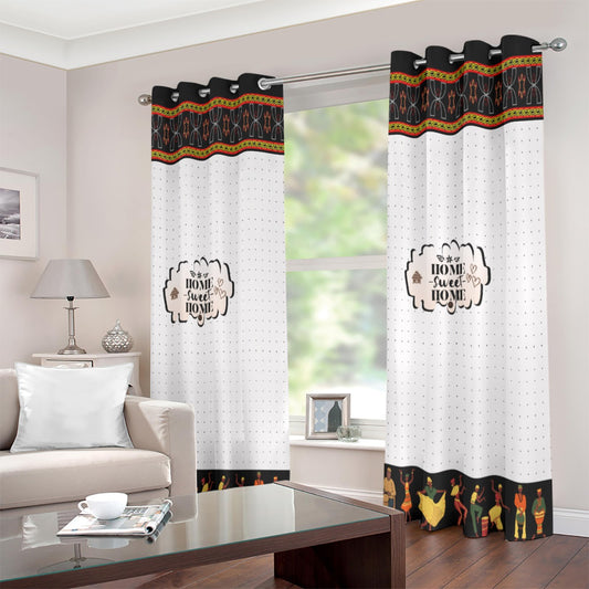 Home Sweet Home - Toghu Grommet Curtains ( Multiple Sizes, 2 Curtains Per Order)